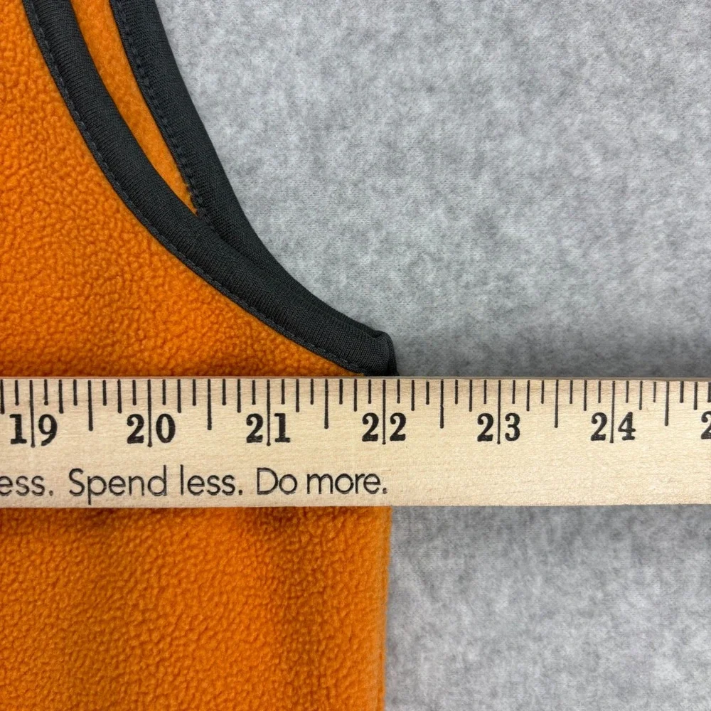 Cabelas Fleece Vest Mens M Orange Full Zip Sleeveless Outdoor Hunting Layering